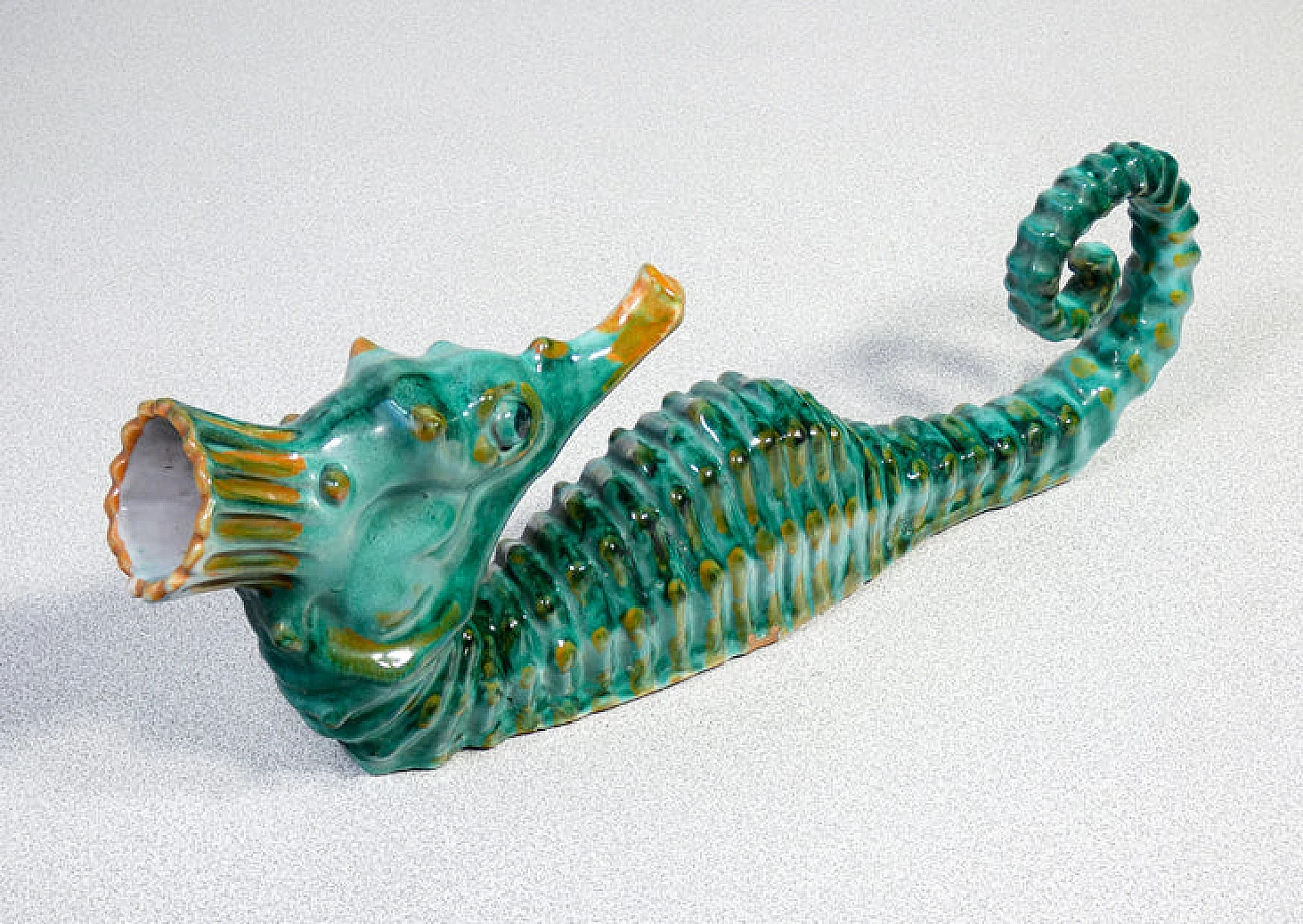Coppia di cavallucci marini in ceramica di Acabbo Amalfi, anni '80 13