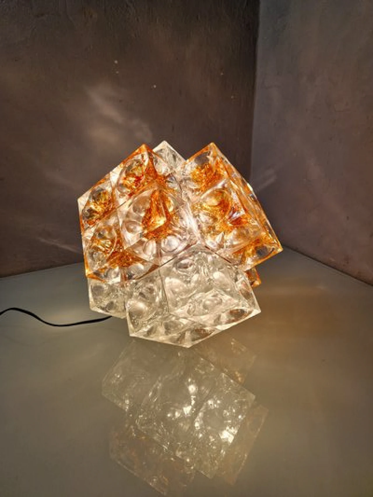 Glass table lamp by Albano Poli for Poliarte, 1960s 1