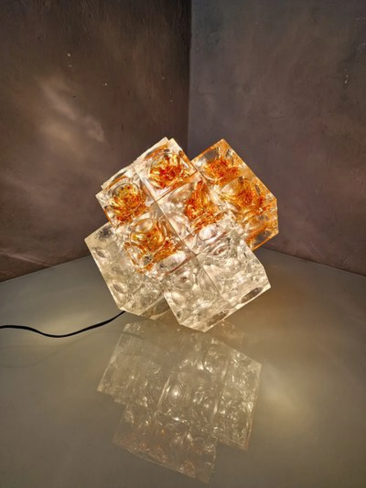 Glass table lamp by Albano Poli for Poliarte, 1960s 3