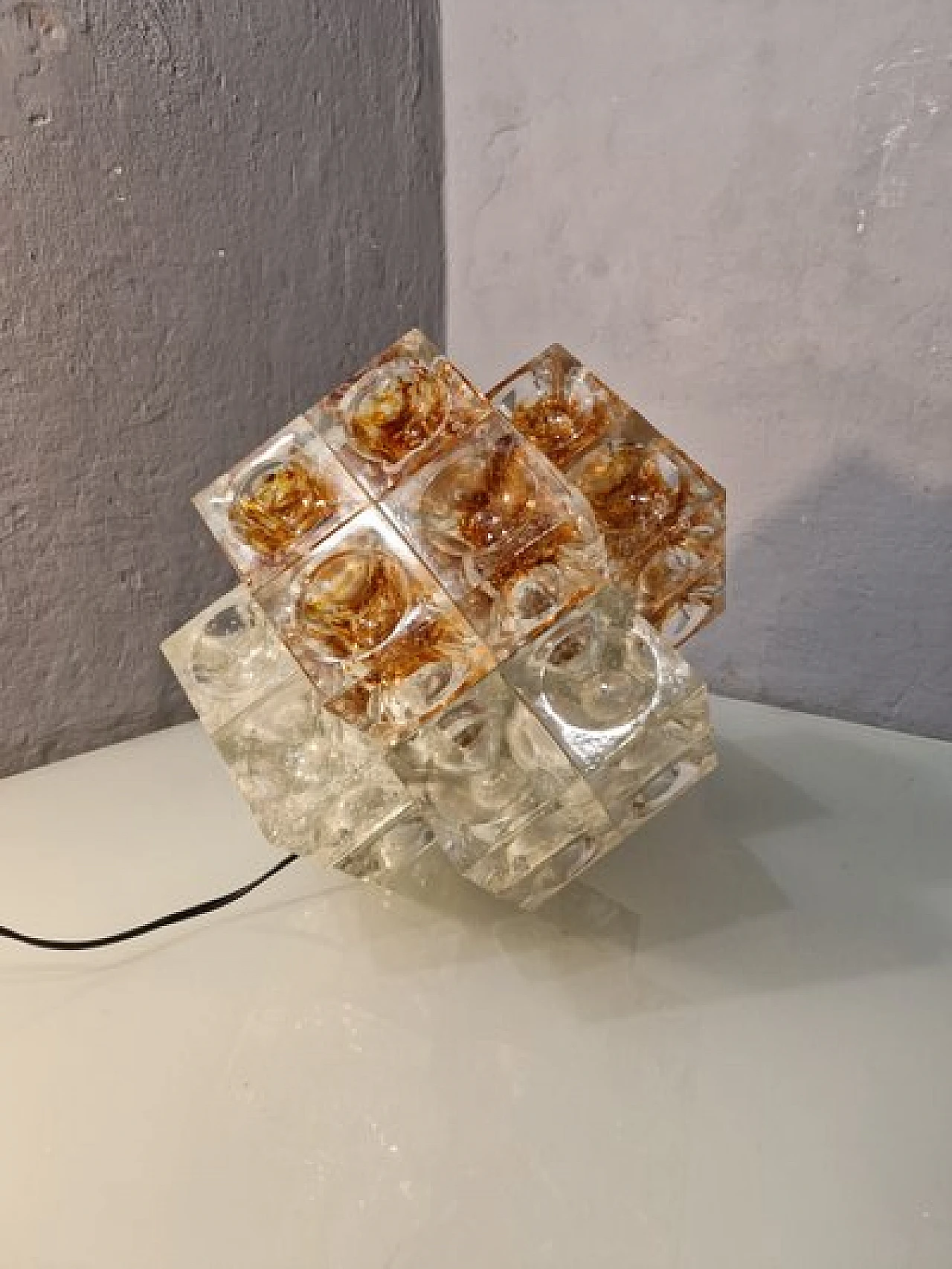 Glass table lamp by Albano Poli for Poliarte, 1960s 4