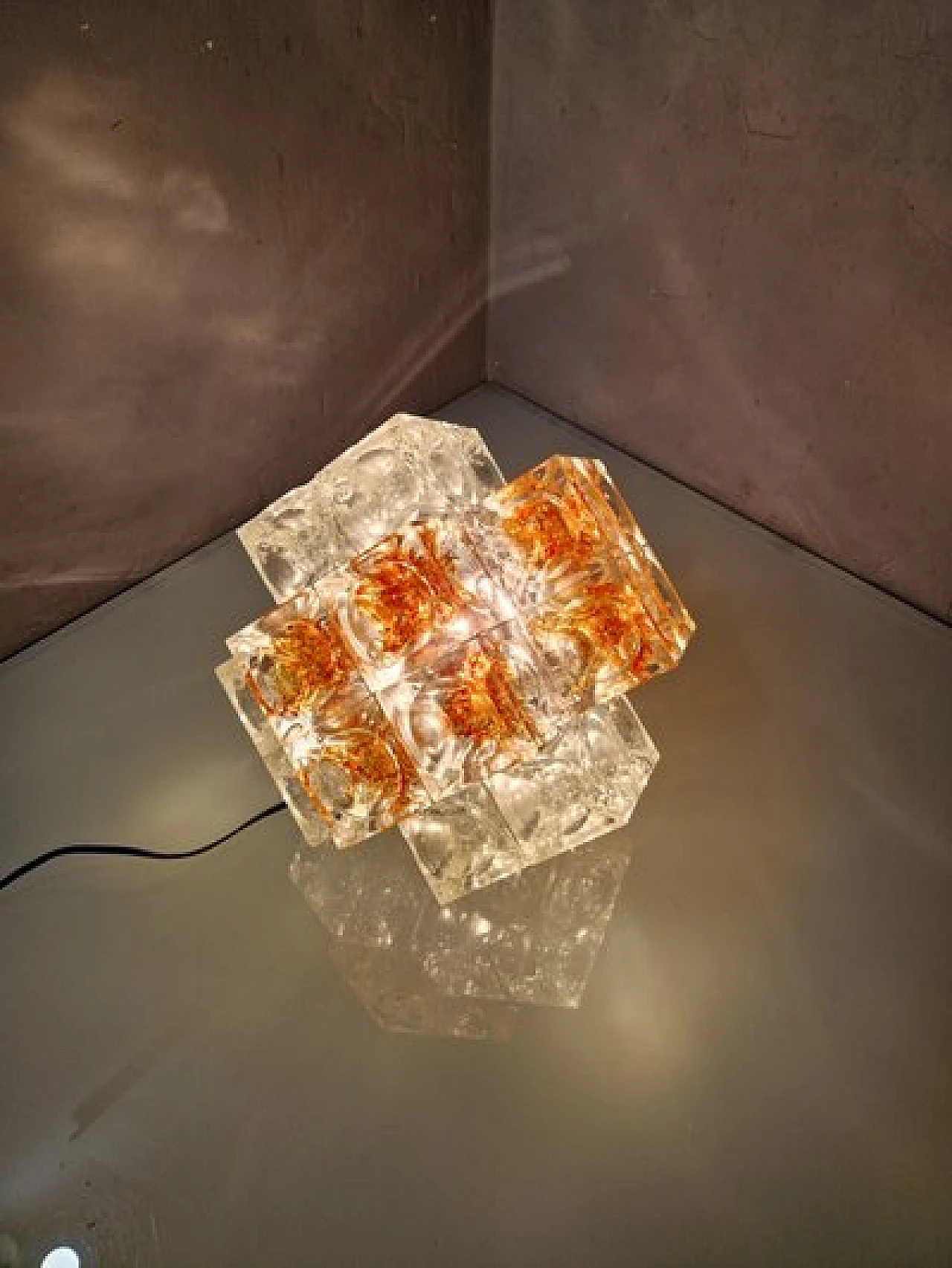 Glass table lamp by Albano Poli for Poliarte, 1960s 5