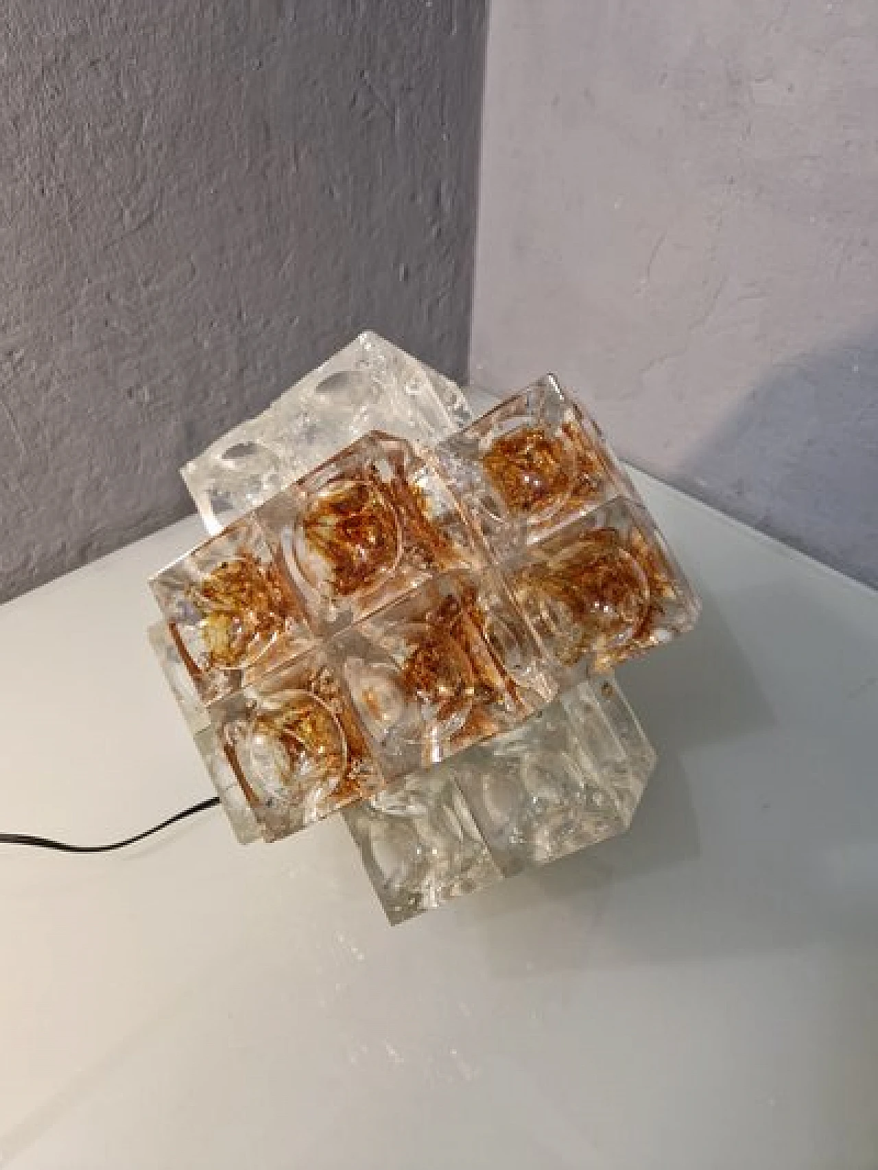 Glass table lamp by Albano Poli for Poliarte, 1960s 8