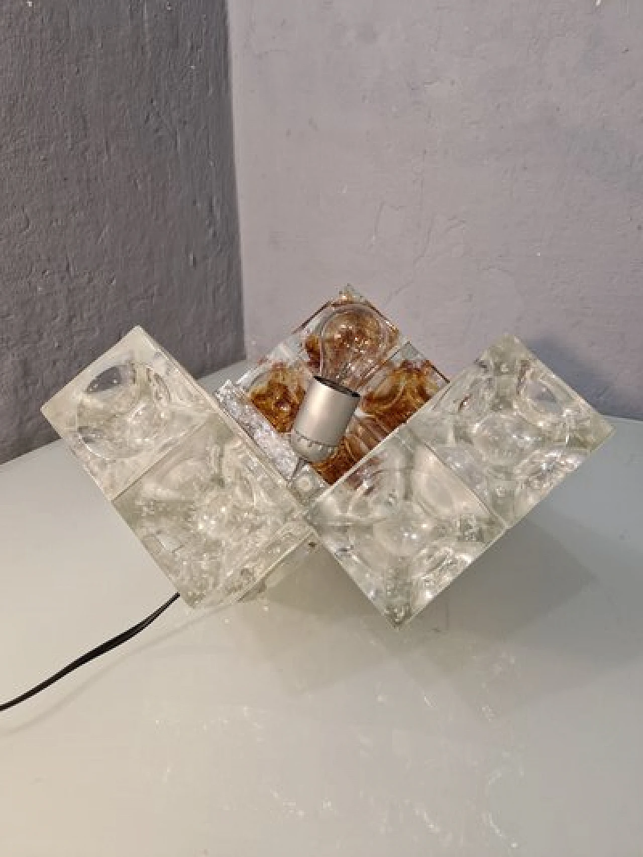 Glass table lamp by Albano Poli for Poliarte, 1960s 10