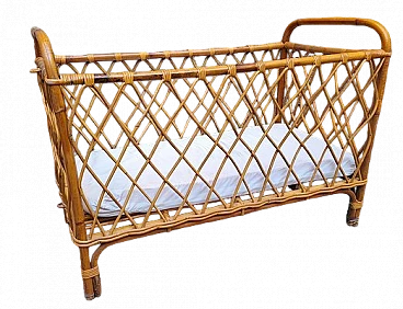 Cradle in zwcker and bamboo, 1950s