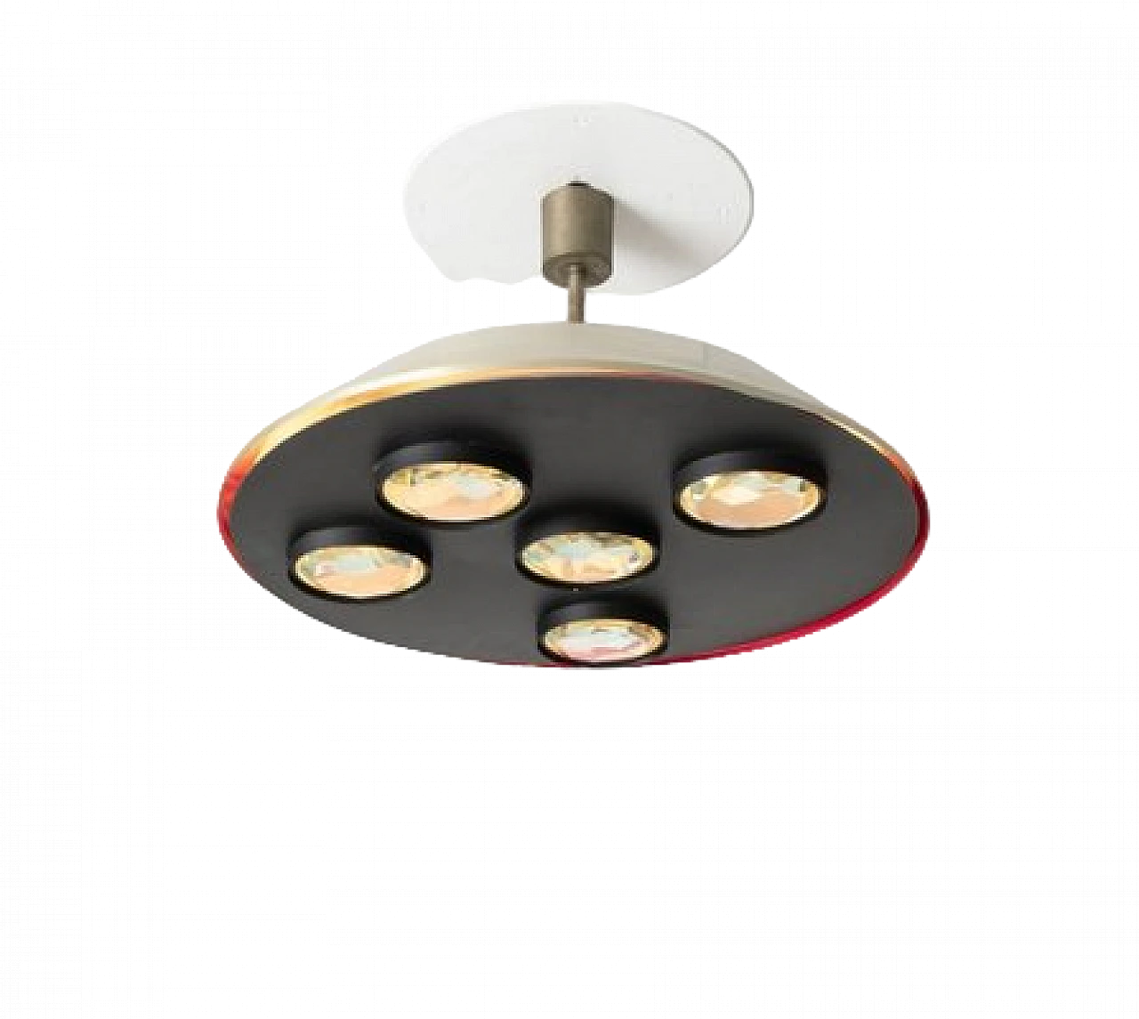 Chandelier 2132 with 5 lenses by Max Ingrand for Fontana Arte, 1960s 12