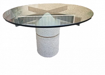 Tavolo Parakarro in vetro e pietra di Offredi per Saporiti, anni '70