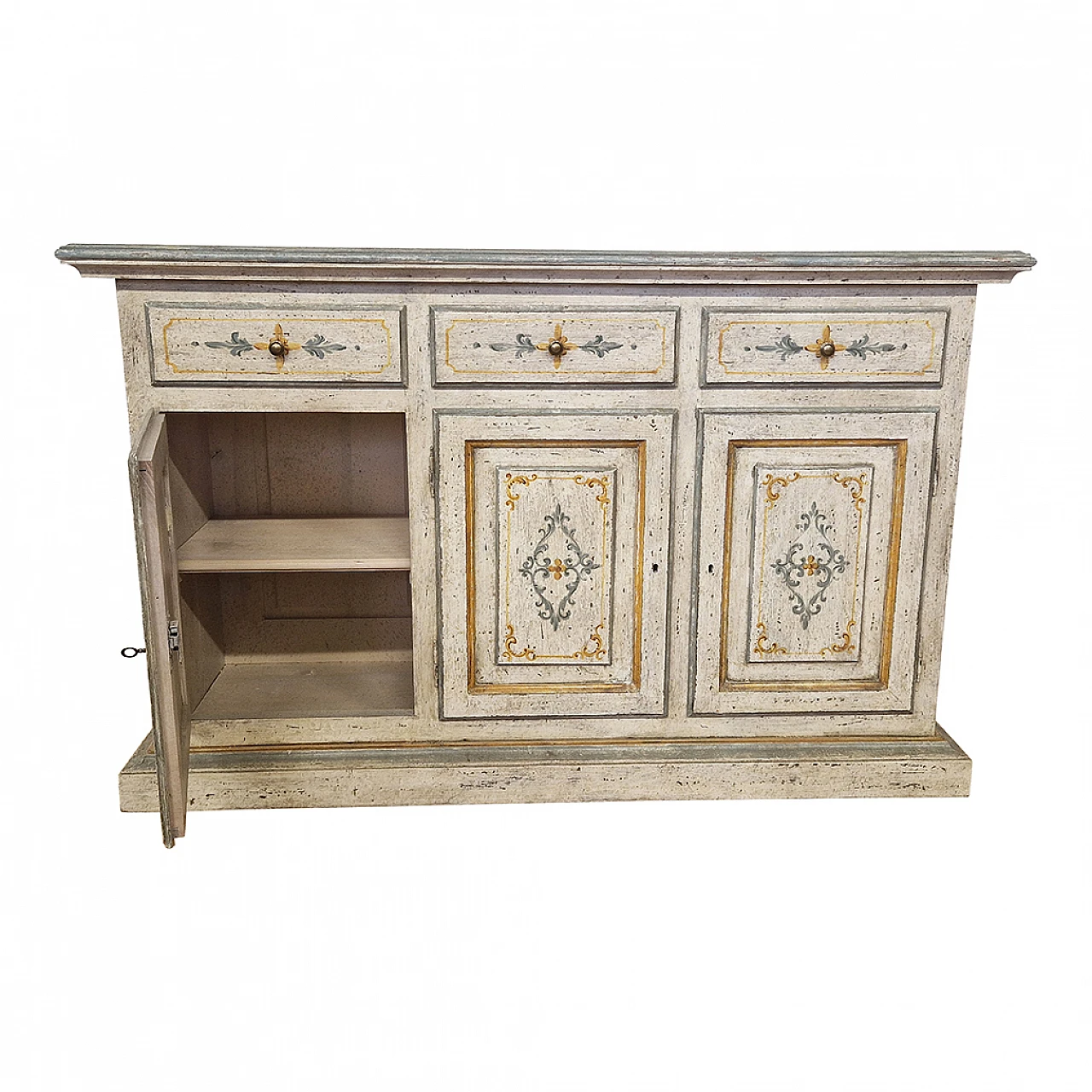 Credenza in legno laccato in stile tirolese, anni '80 7