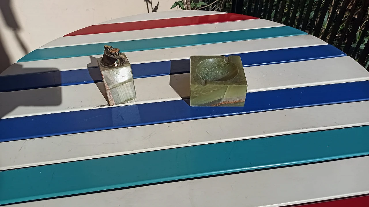 Accendino e posacenere in onice, anni '40 8