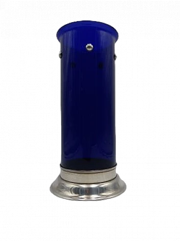 Vaso Umeda in vetro con base in argento di Cleto Munari, anni '60