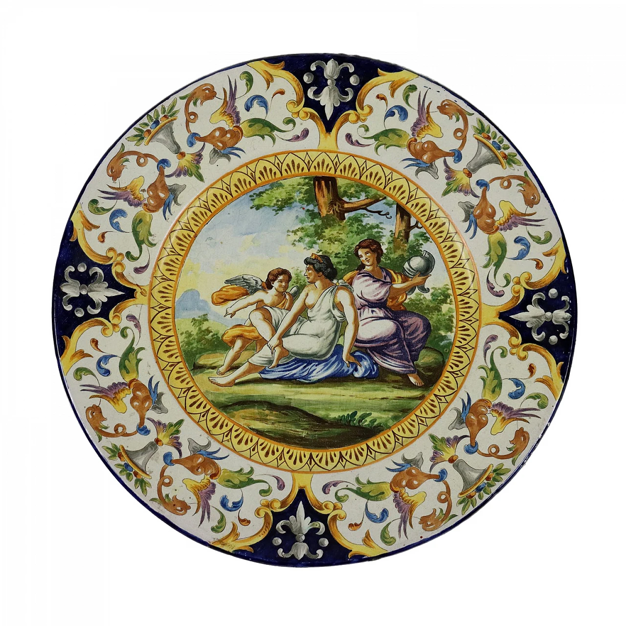 Piatto da parata stile Neorinascimentale in ceramica, inizio '900 1