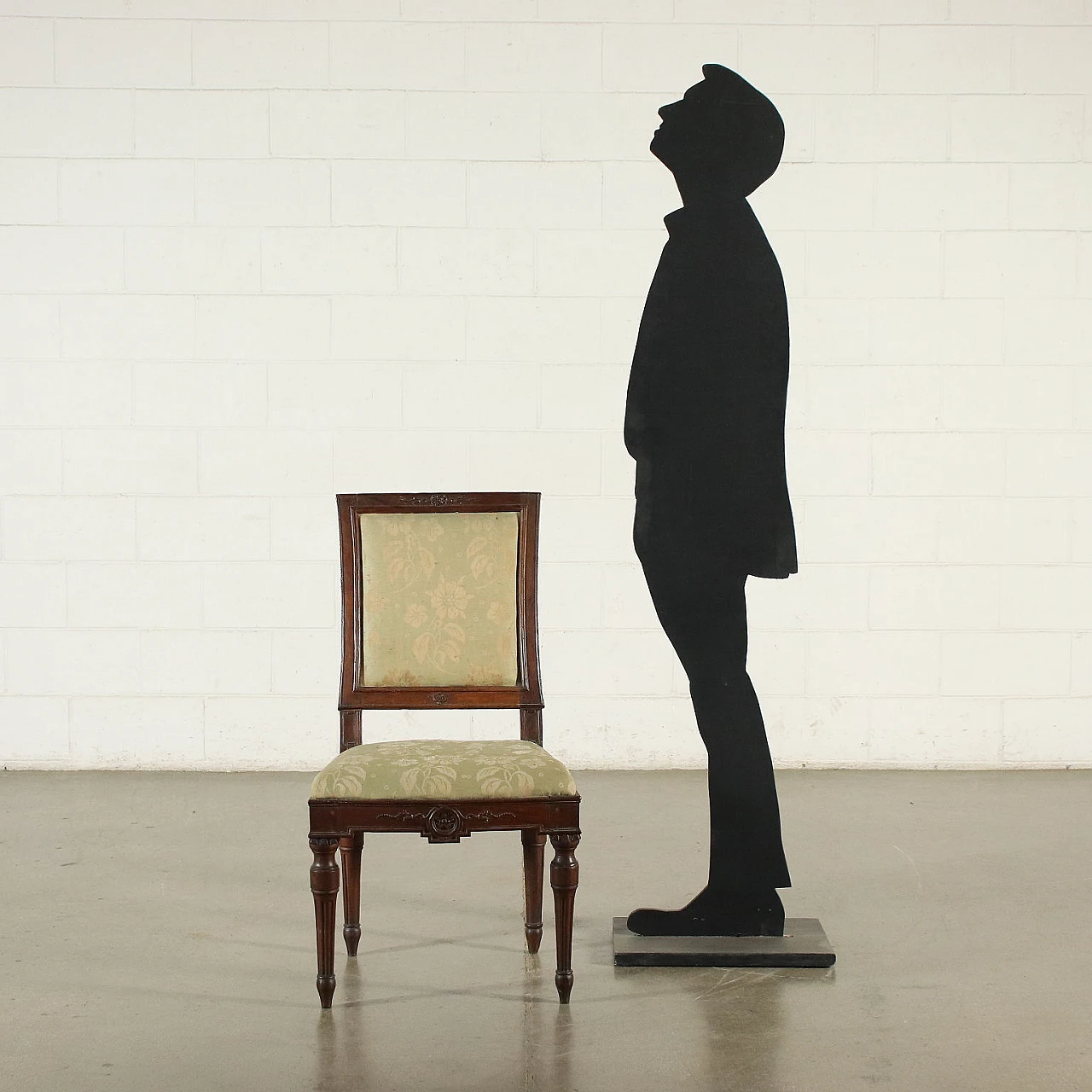 4 Neoclassical walnut and fabric chairs, late 18th century 2