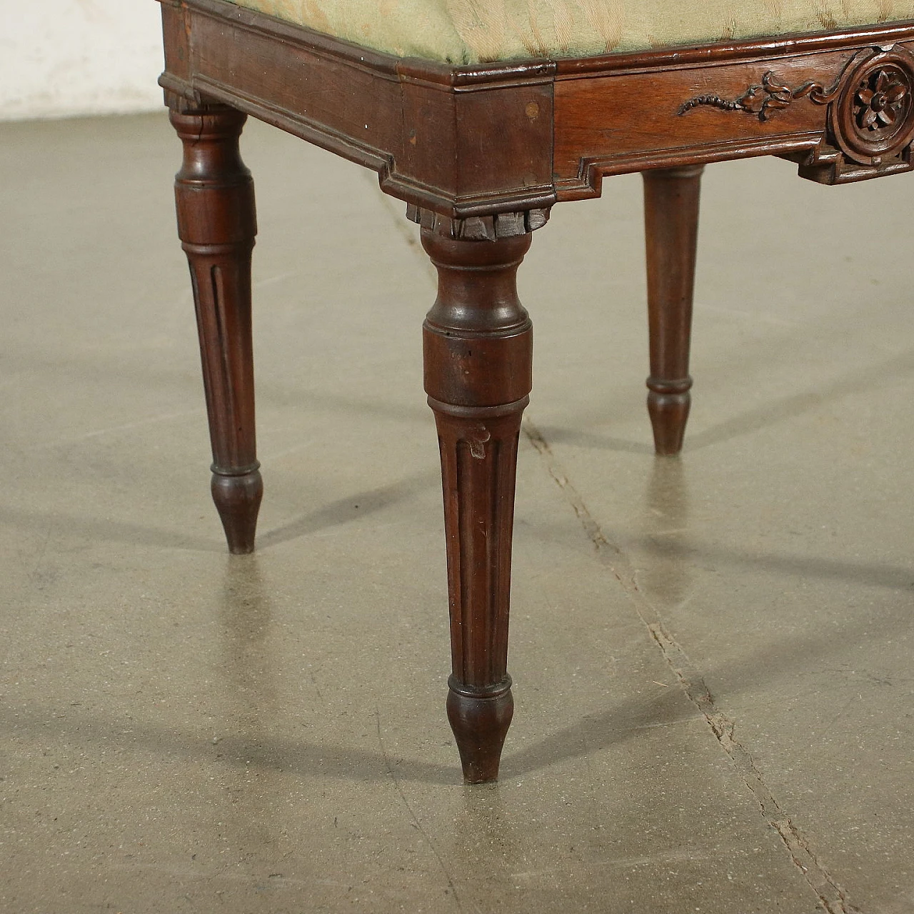 4 Neoclassical walnut and fabric chairs, late 18th century 8
