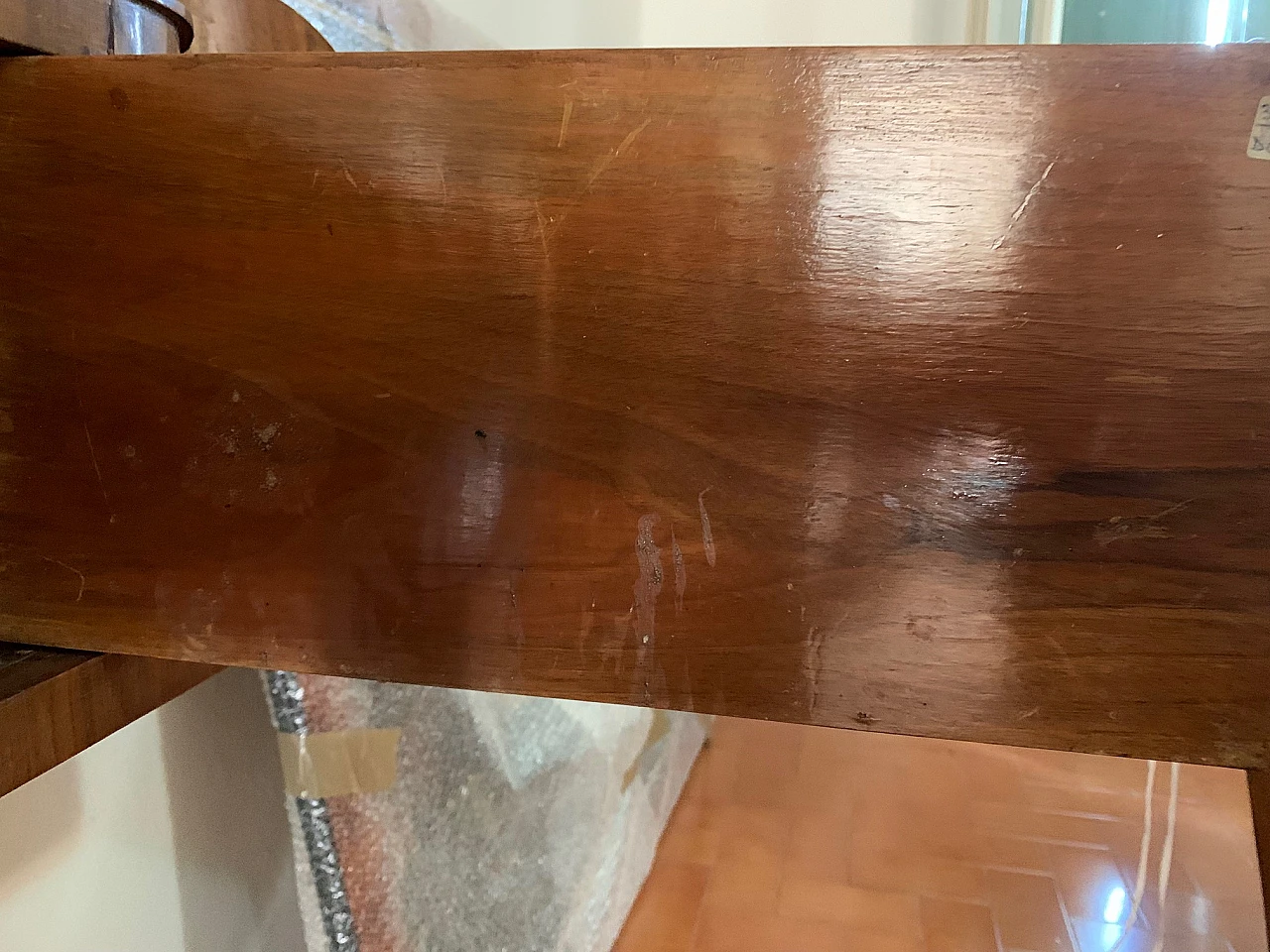 Consolle Art Déco impiallacciata in noce e acero, anni '30 10