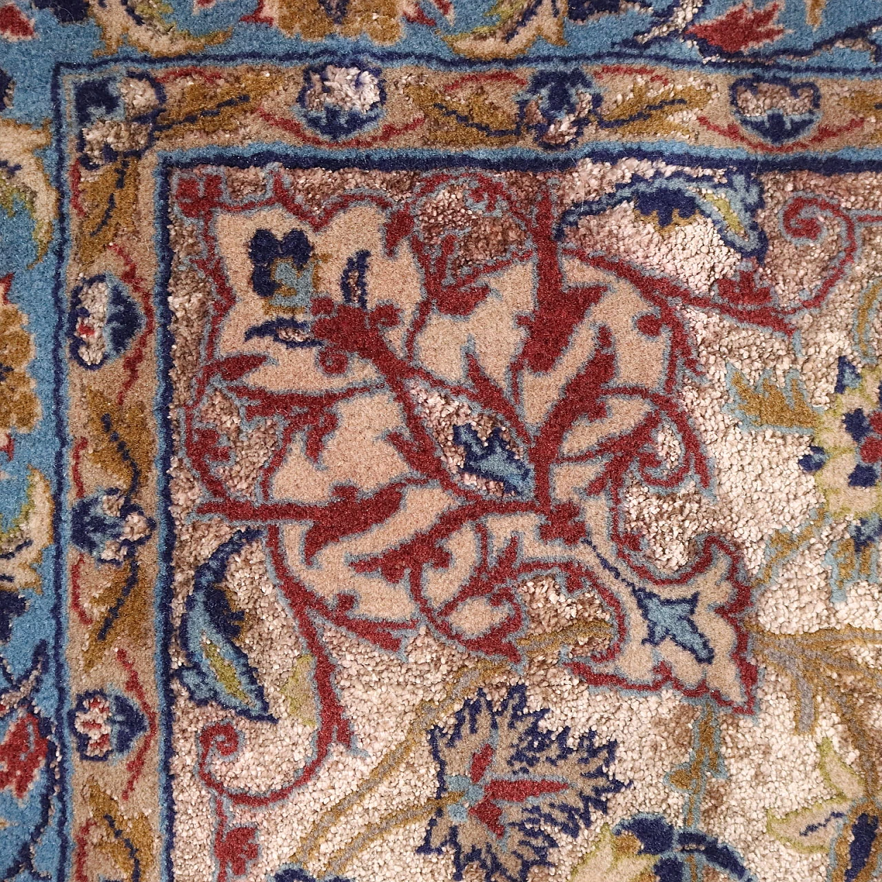 Coppia di tappeti Isfahan iraniani in lana e seta 5