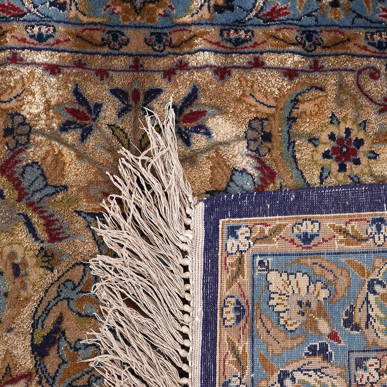 Coppia di tappeti Isfahan iraniani in lana e seta 9