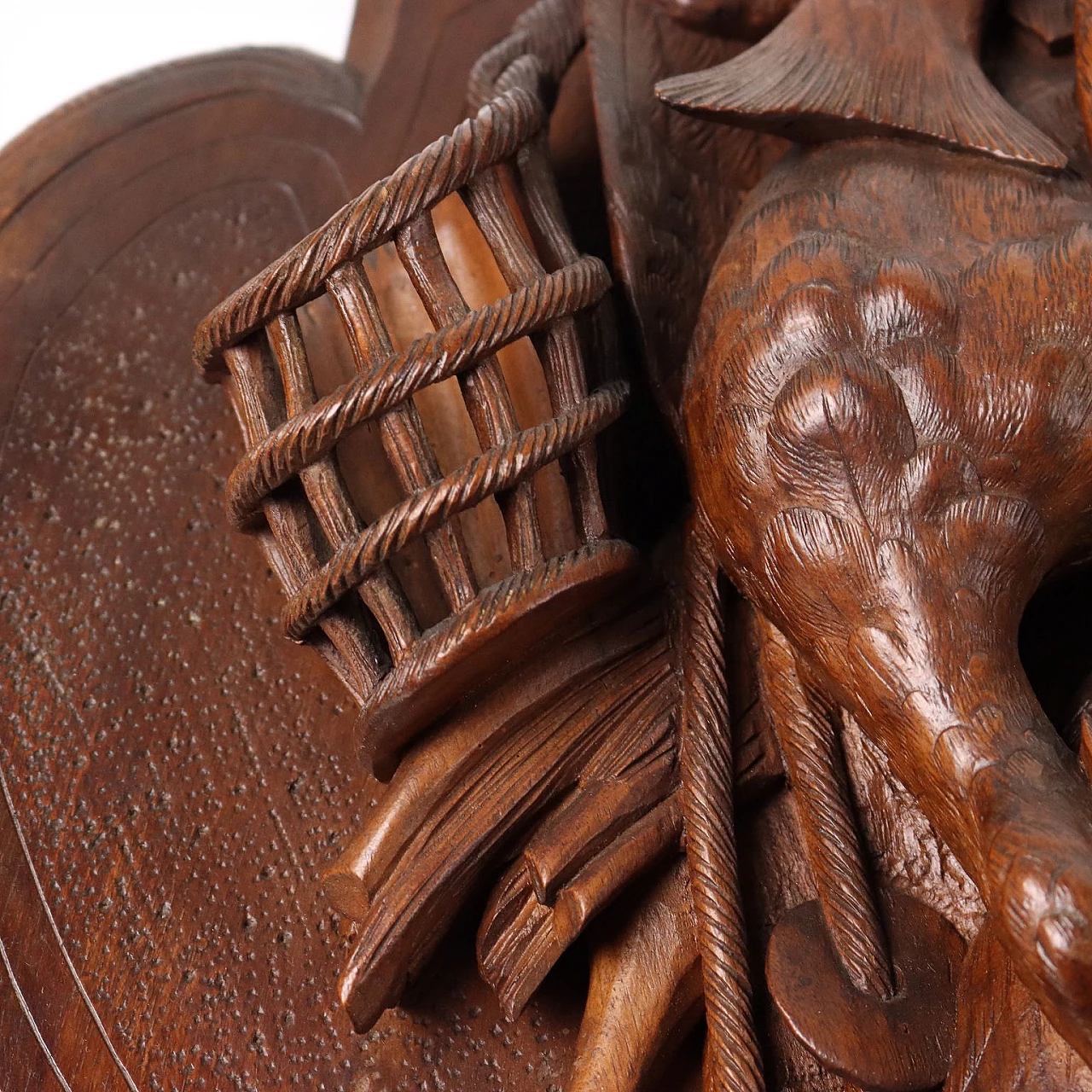 Pair of walnut plaques with game, early 20th century 5