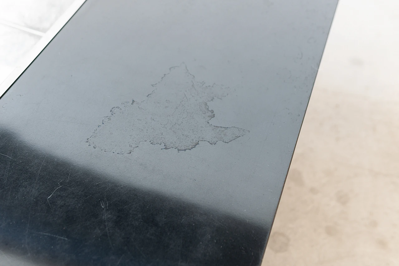 Tavolino in legno e acciaio di Willy Rizzo per Mario Sabot, anni '80 2