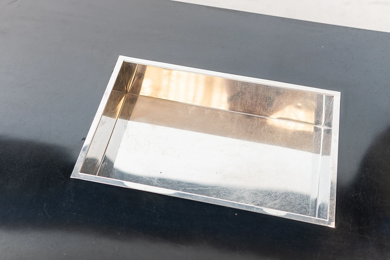 Tavolino in legno e acciaio di Willy Rizzo per Mario Sabot, anni '80 9