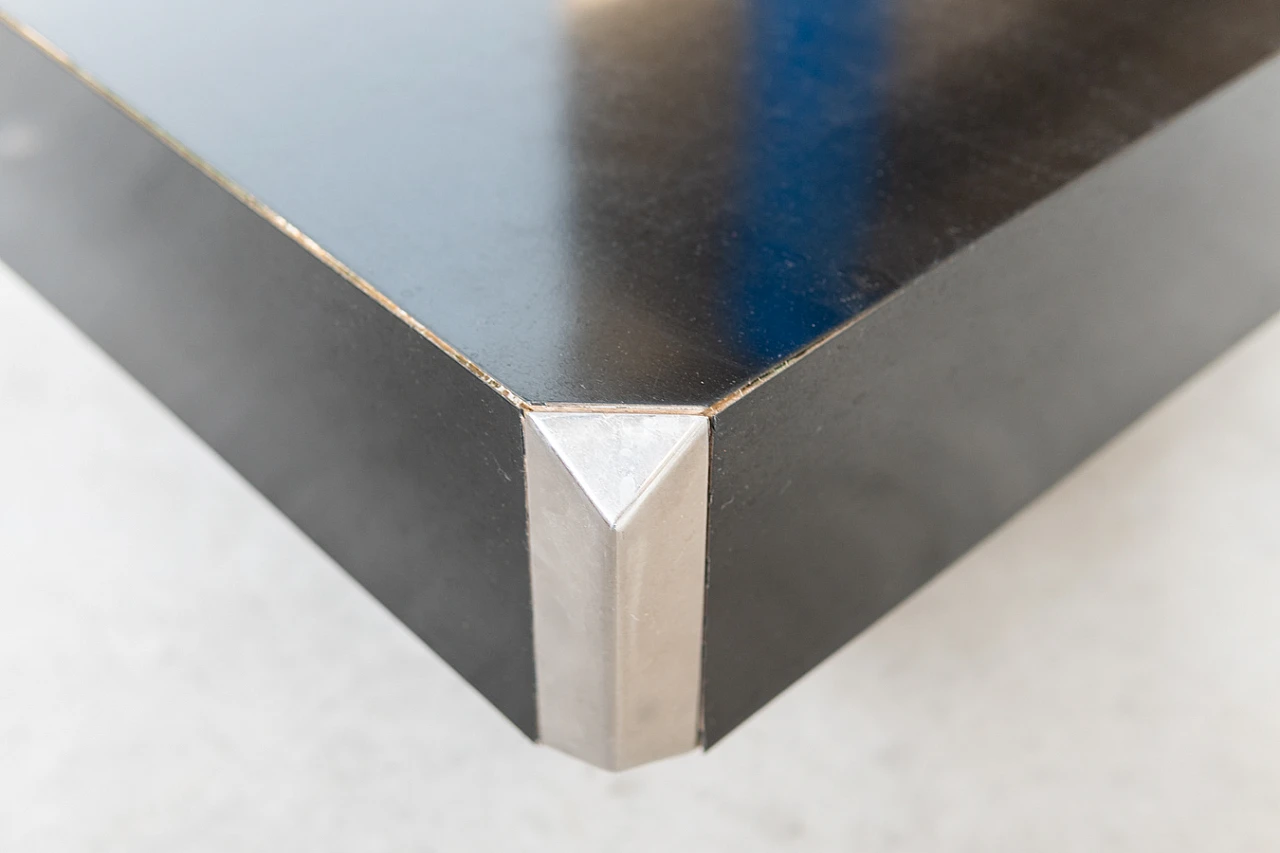 Tavolino in legno e acciaio di Willy Rizzo per Mario Sabot, anni '80 12