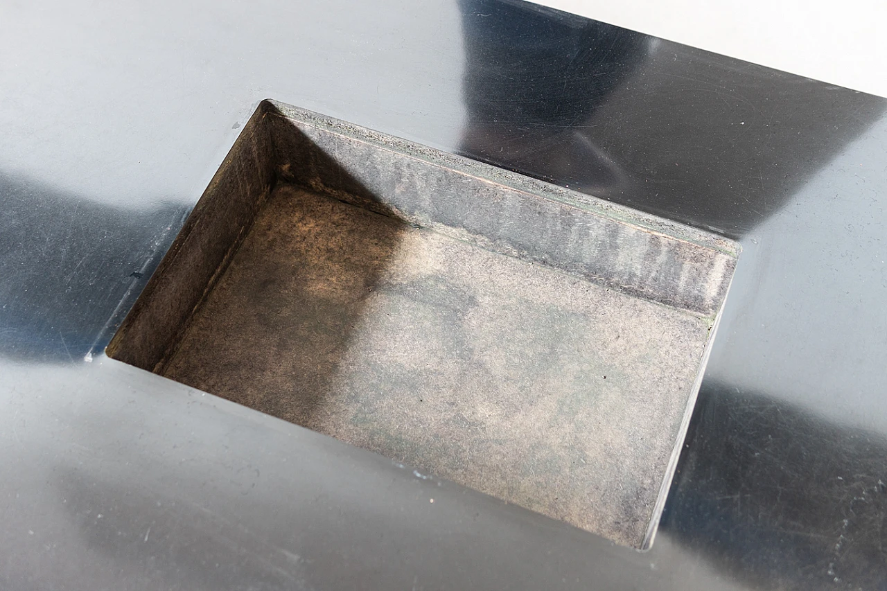 Tavolino in legno e acciaio di Willy Rizzo per Mario Sabot, anni '80 20