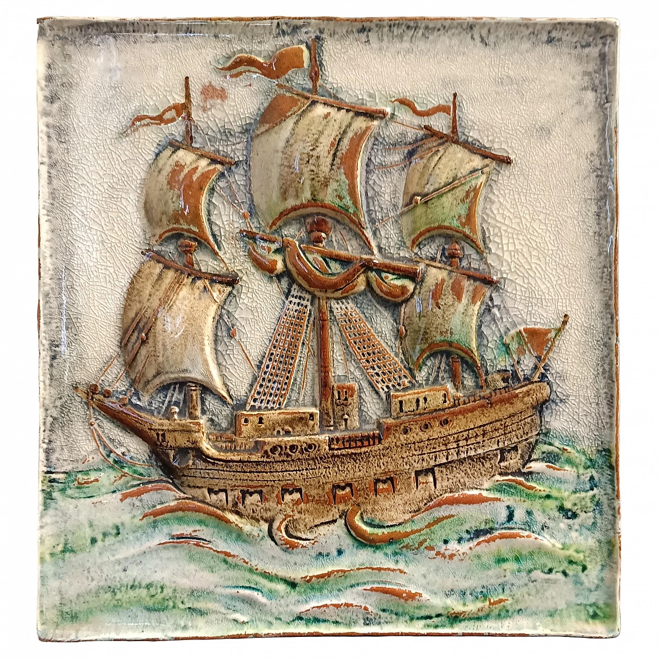 Terracotta panel by Gustav Heinkel for Majolika Karlsruhe, 1970s 1