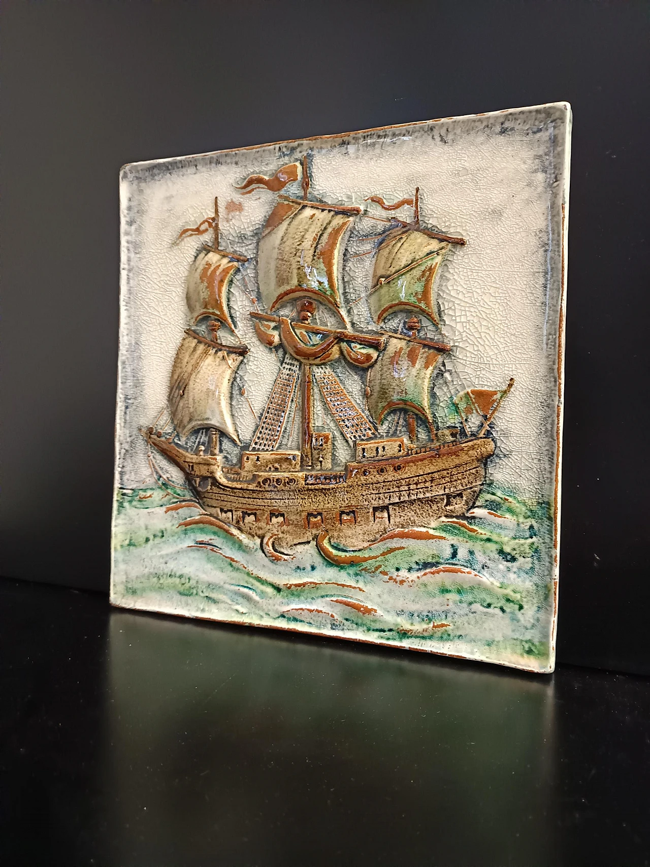 Terracotta panel by Gustav Heinkel for Majolika Karlsruhe, 1970s 4