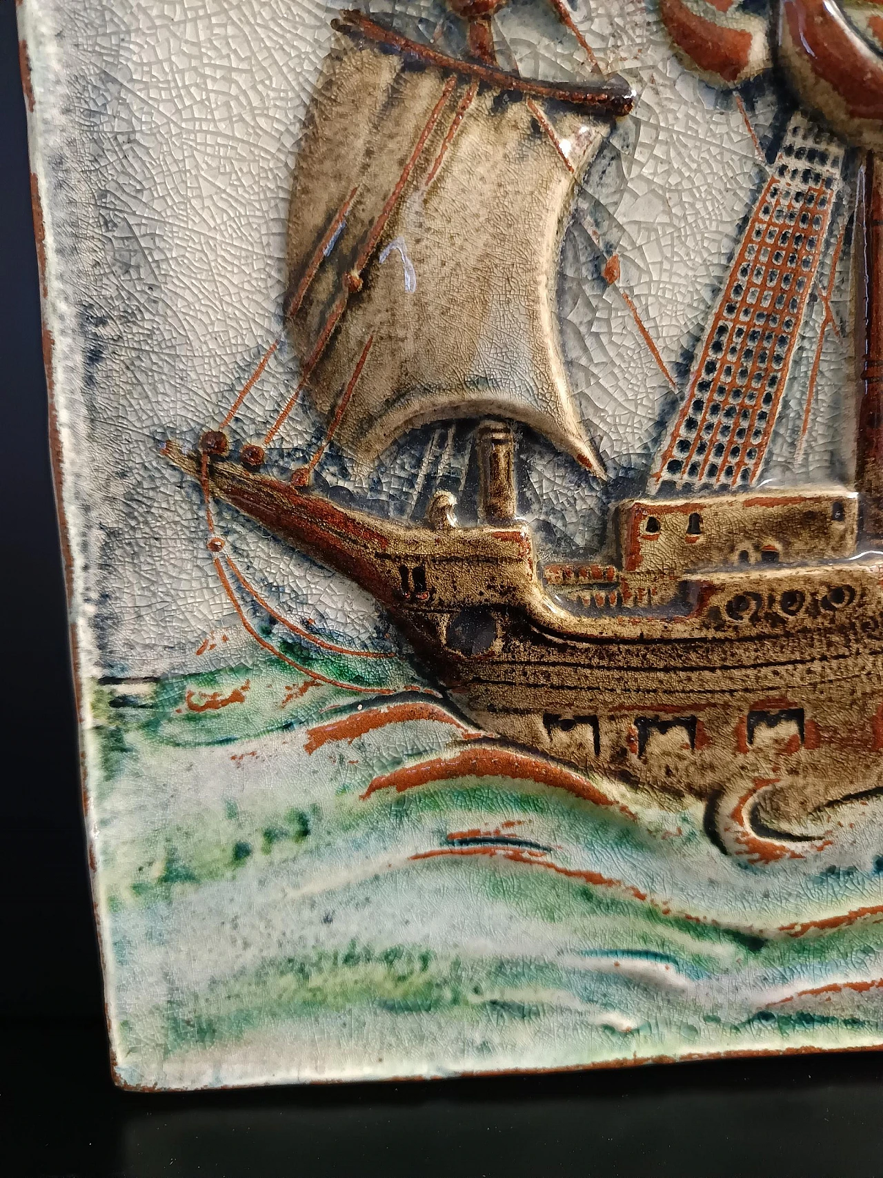 Terracotta panel by Gustav Heinkel for Majolika Karlsruhe, 1970s 8