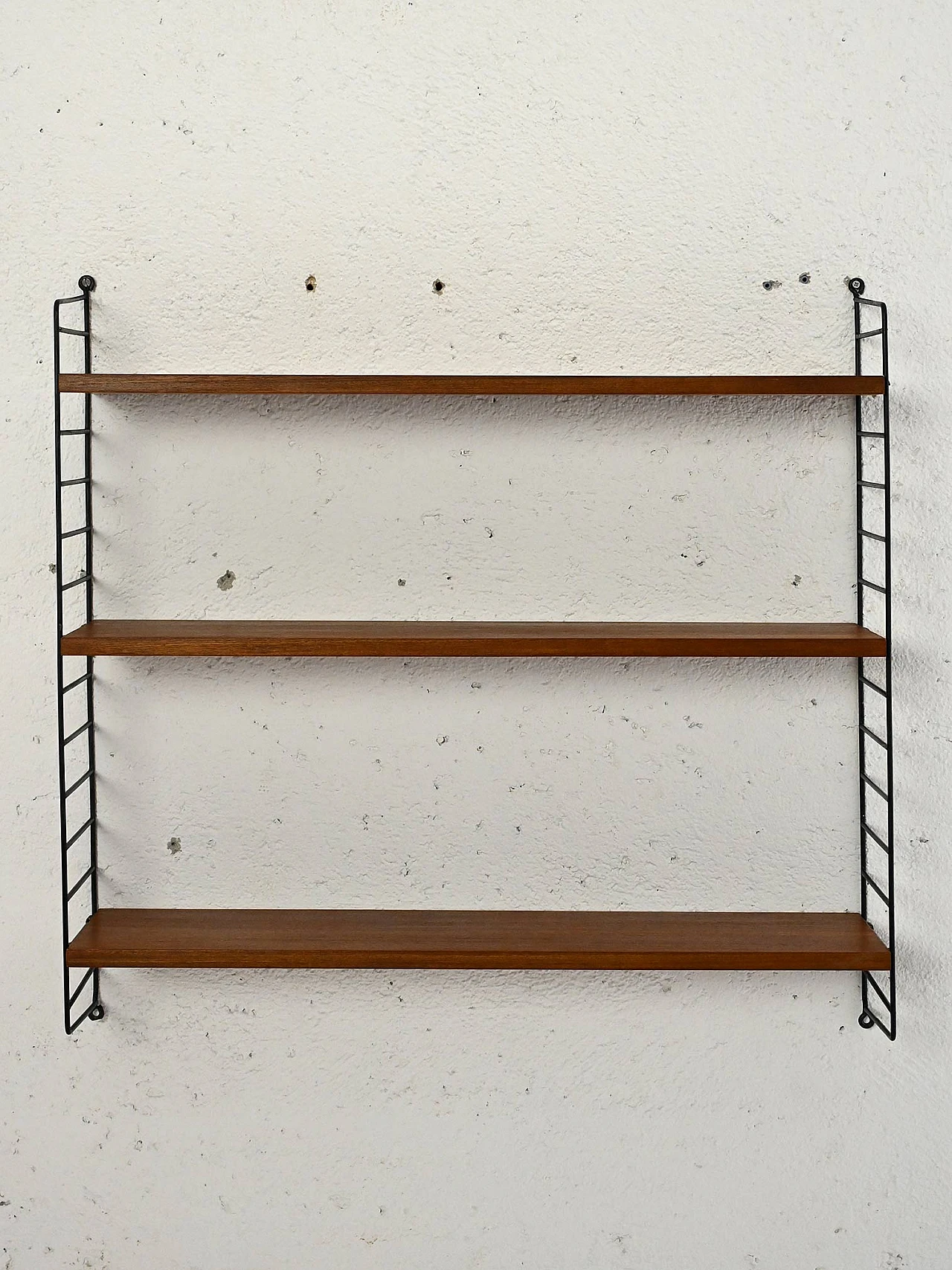 Hylla teak and metal wall bookcase, 1960s 1
