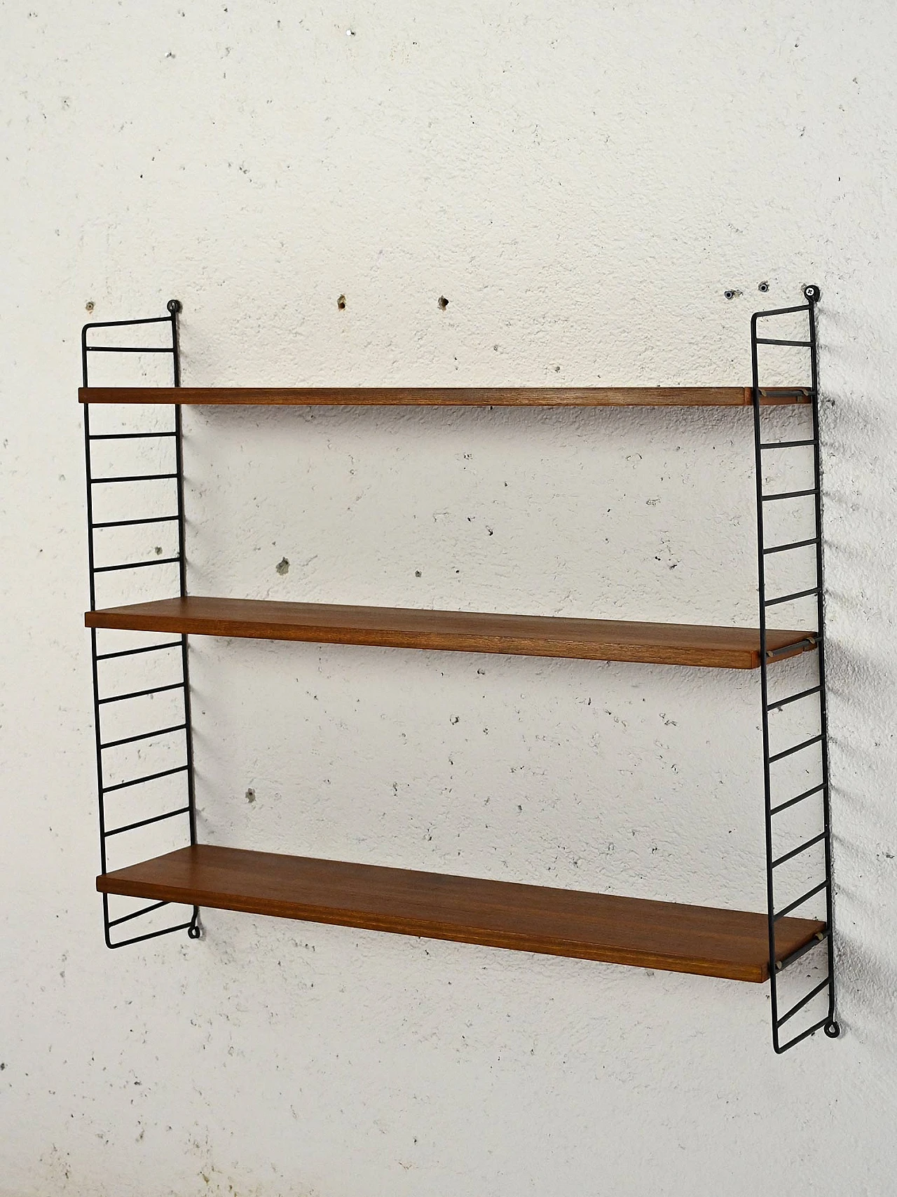 Hylla teak and metal wall bookcase, 1960s 2
