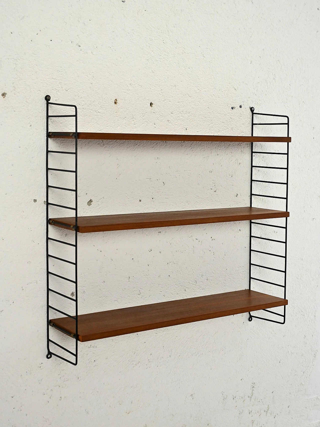 Hylla teak and metal wall bookcase, 1960s 3