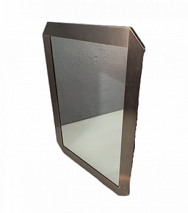 Specchio in acciaio di Gaetano Sciolari per Valenti, anni '70