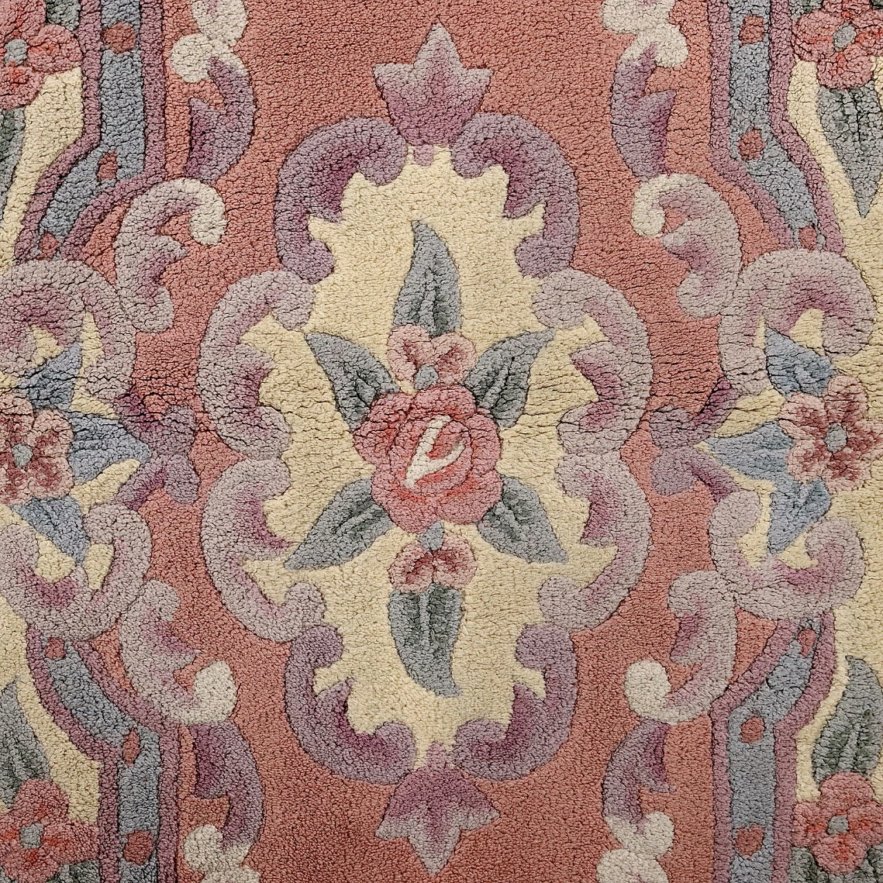 3 Tappetti Pechino in cotone e lana con motivi floreali 3