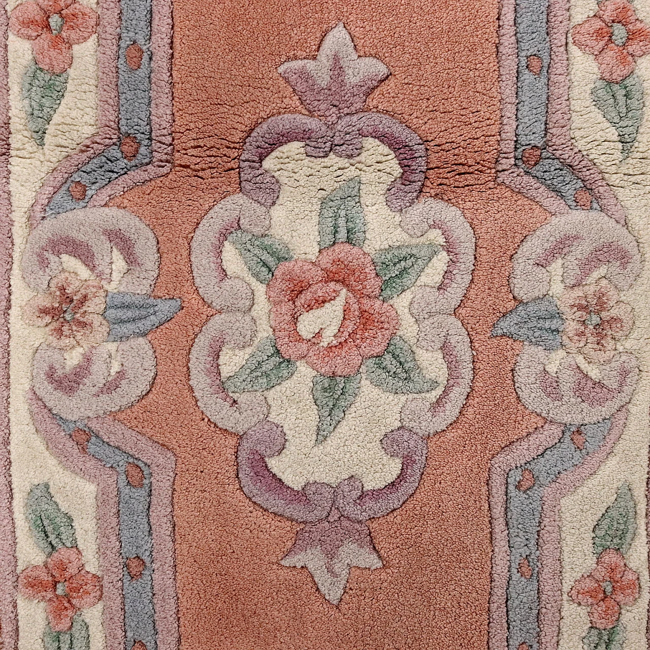 3 Tappetti Pechino in cotone e lana con motivi floreali 4