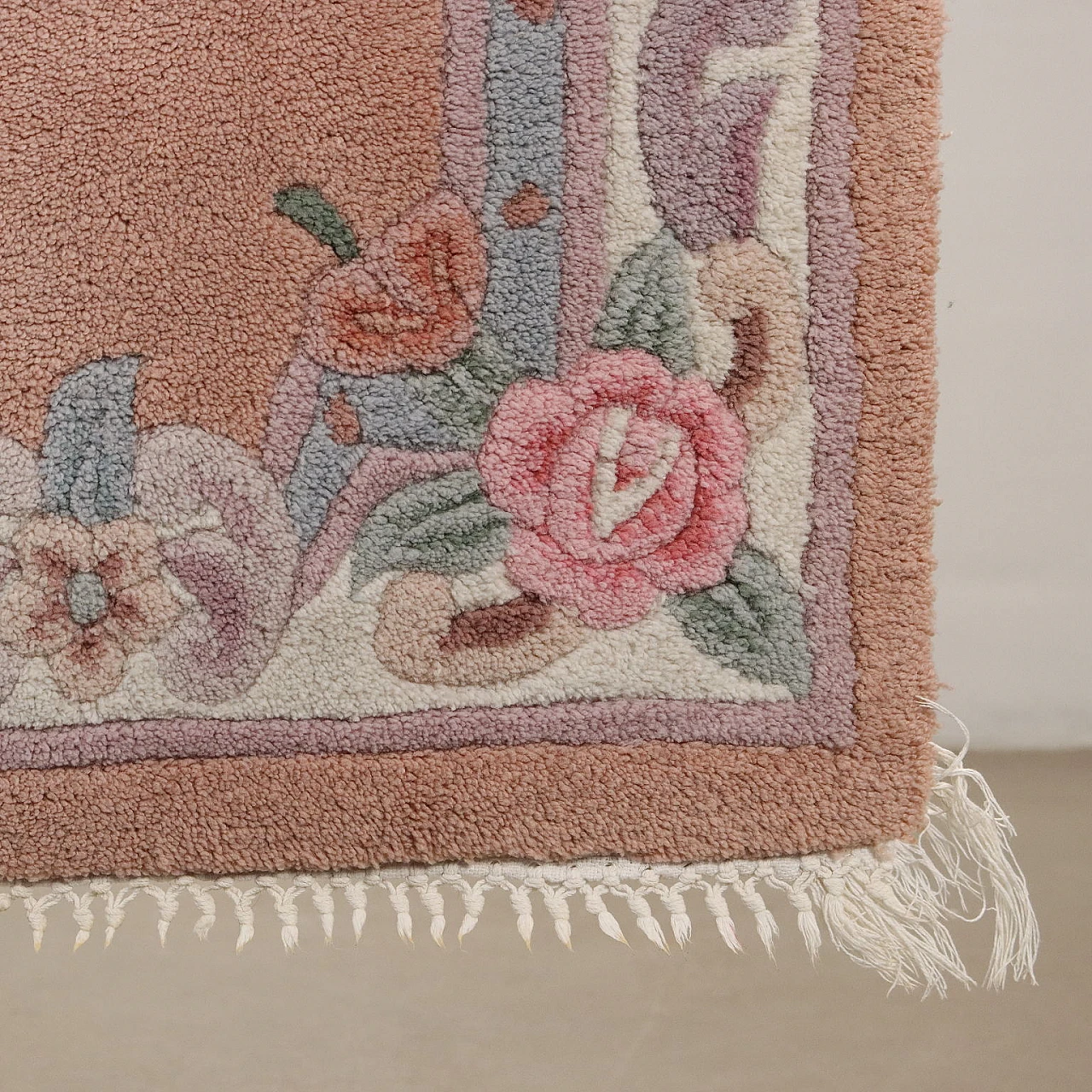 3 Tappetti Pechino in cotone e lana con motivi floreali 6