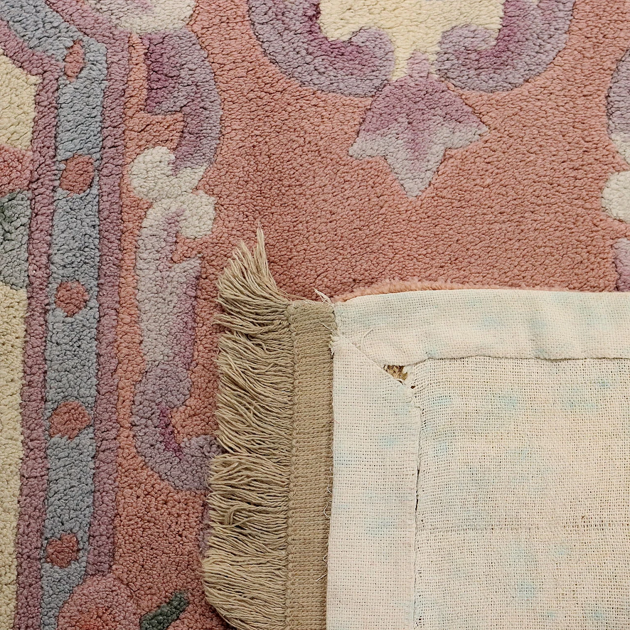 3 Tappetti Pechino in cotone e lana con motivi floreali 9