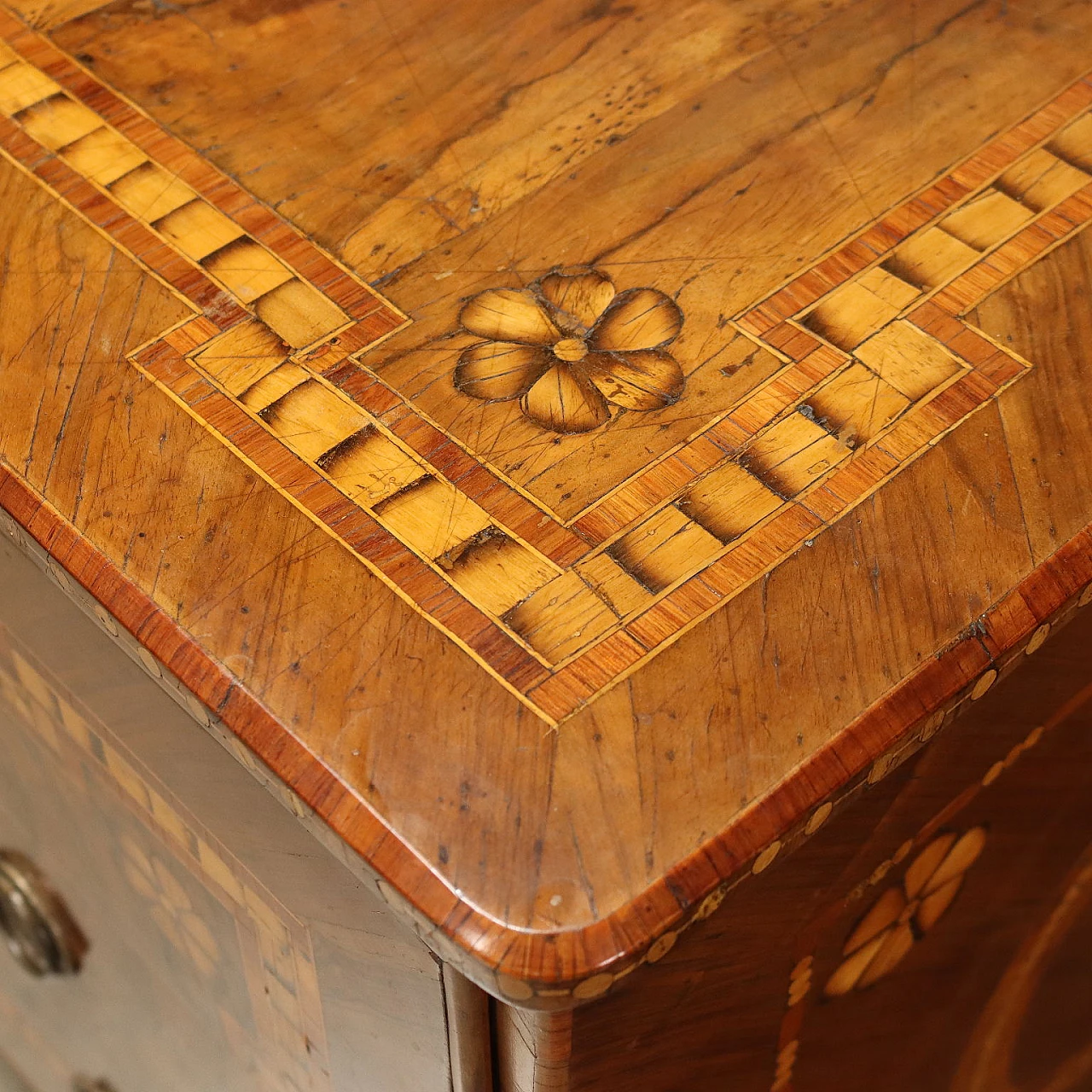 Coppia di comò Luigi XVI in legno intarsiato 5