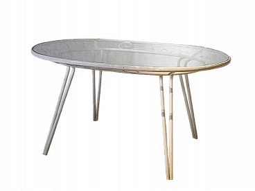 Tavolo da giardino ovale in ferro battuto di Gio Ponti, anni '50