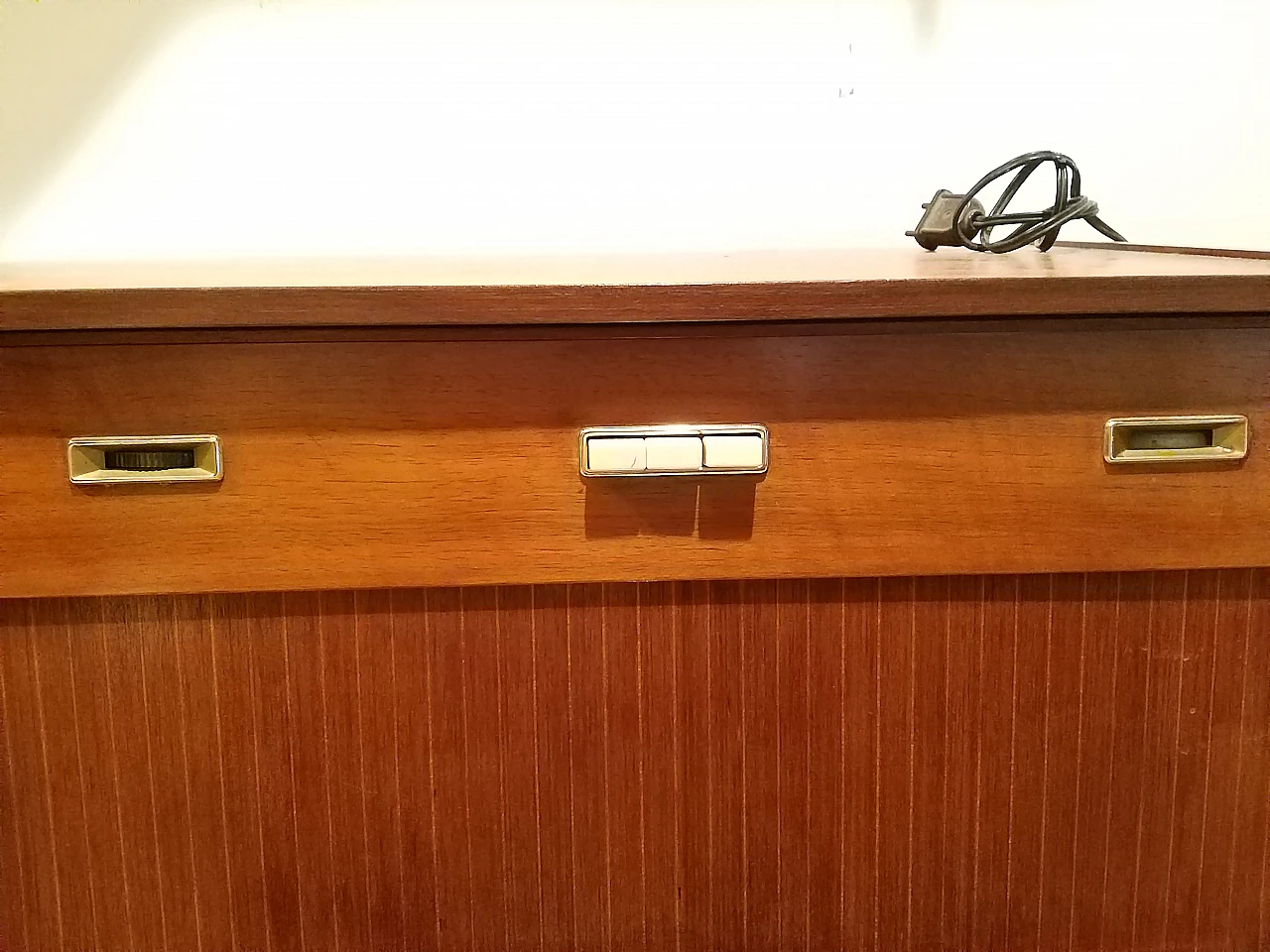 Wooden cabinet with Philips record player, 1960s 4