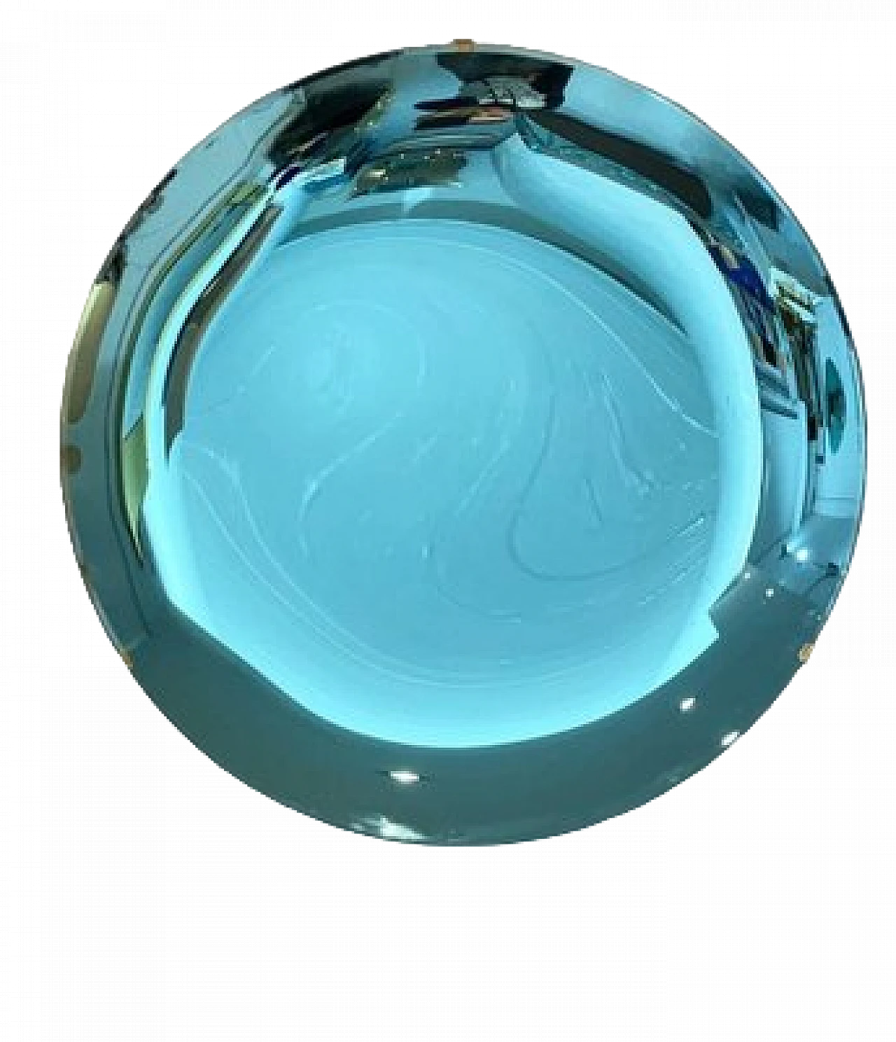 Specchio convesso blu con struttura in ferro orientabile, anni 2000 11