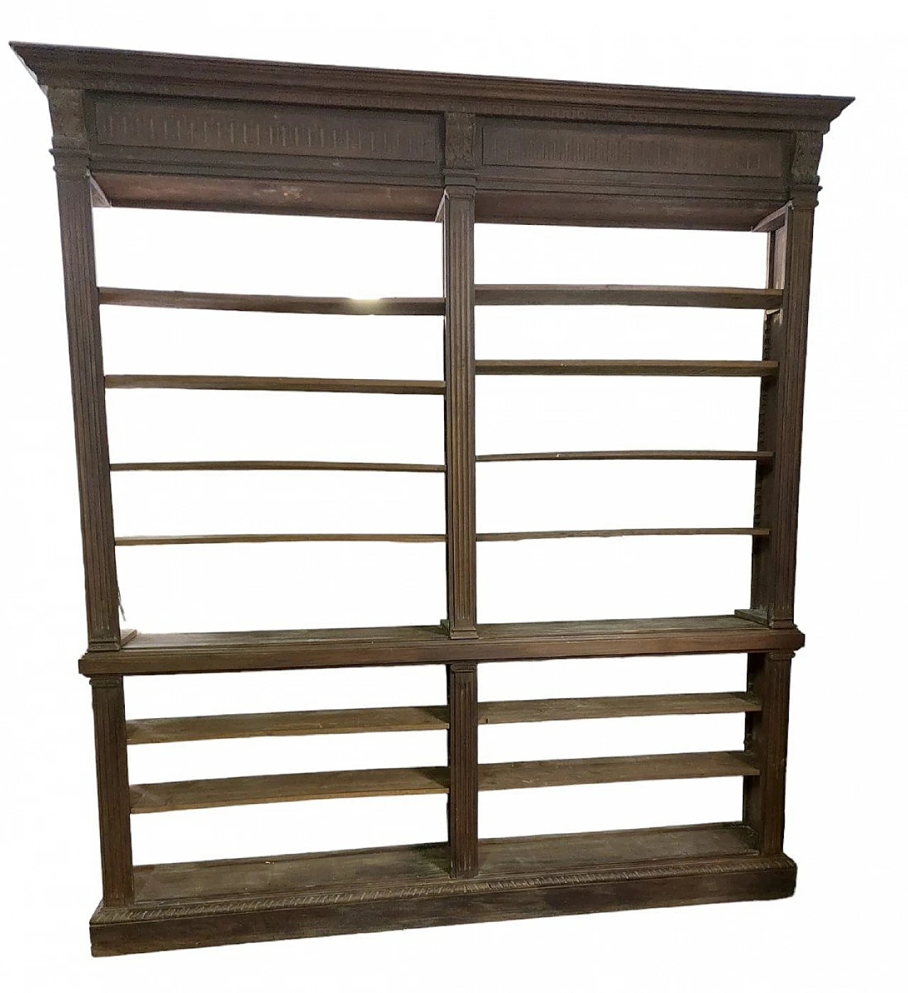 Libreria toscana stile Rinascimento in legno massello, fine '800 1