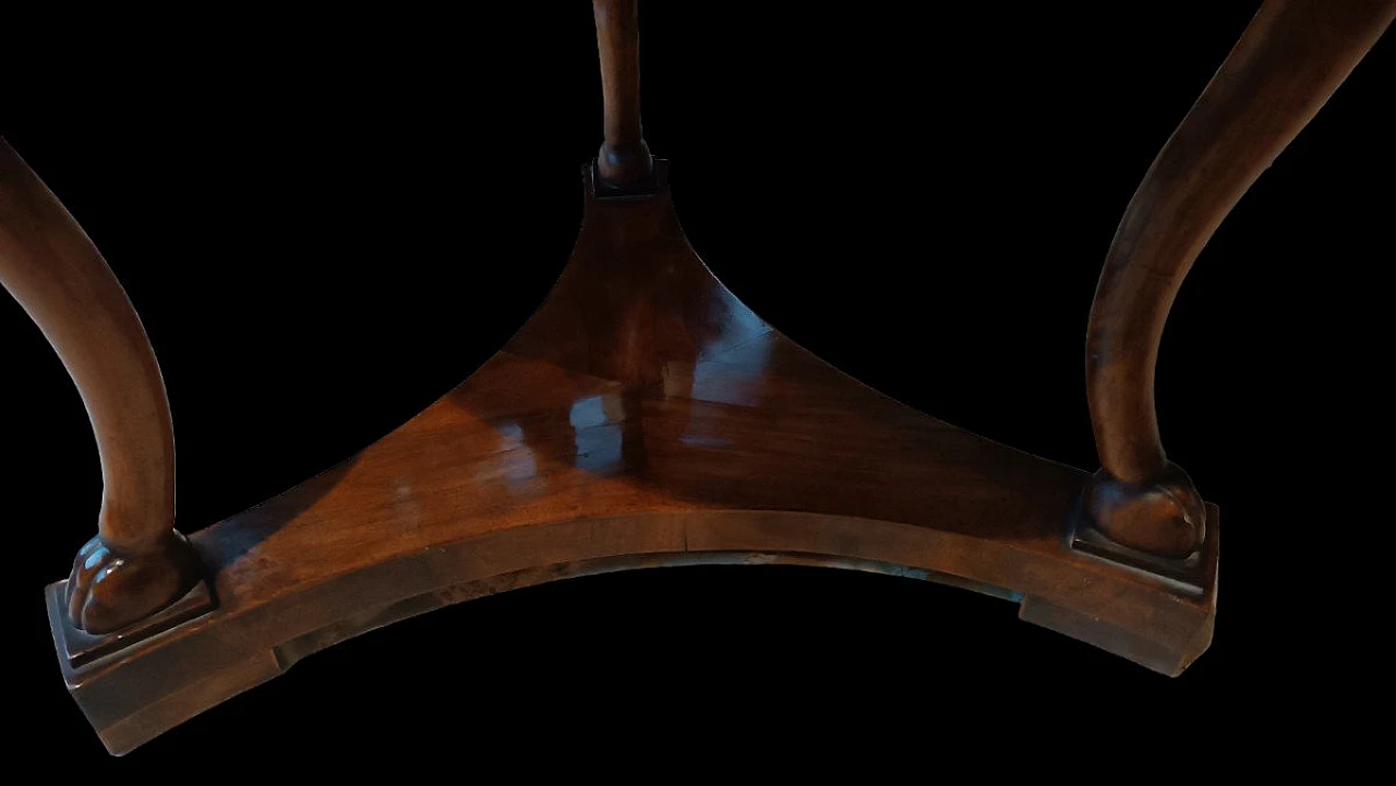 Tavolo Impero rotondo in ciliegio e bronzo dorato, inizio '800 6