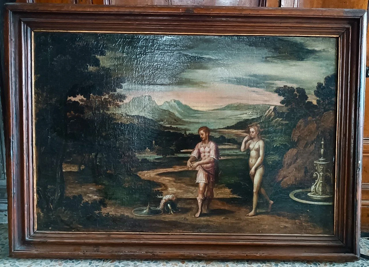 Scene da Orlando Furioso, coppia di dipinti a olio su tela, '600 3