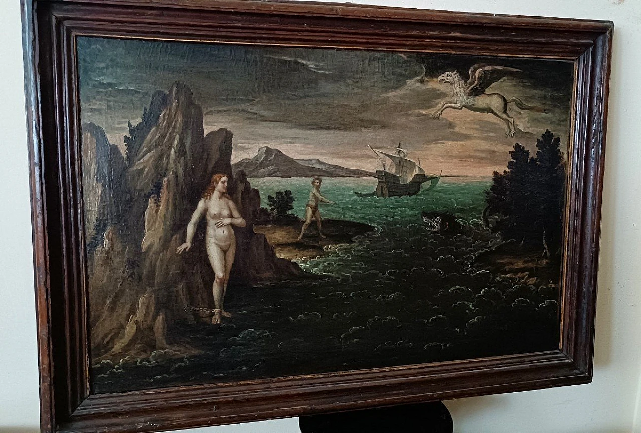 Scene da Orlando Furioso, coppia di dipinti a olio su tela, '600 8