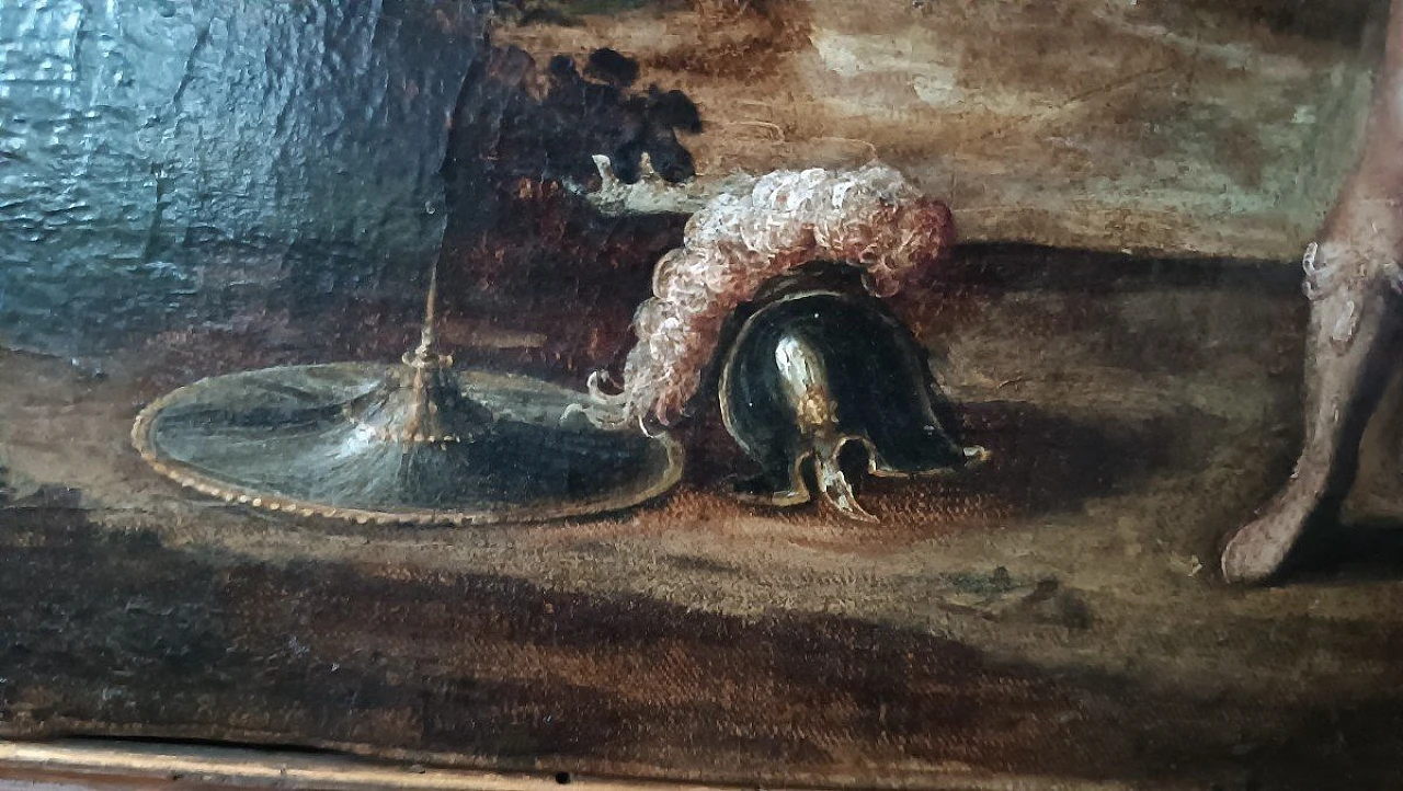 Scene da Orlando Furioso, coppia di dipinti a olio su tela, '600 12