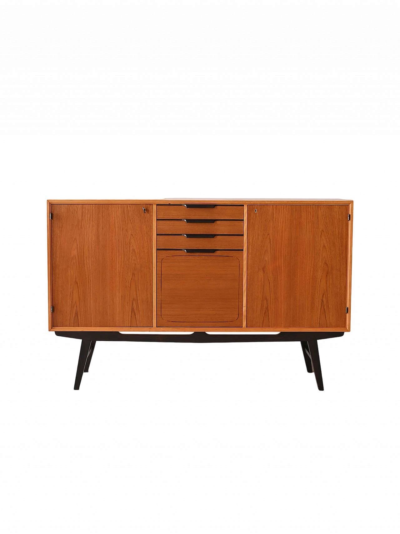 Scandinavian teak sideboard with black details, 1960s 13