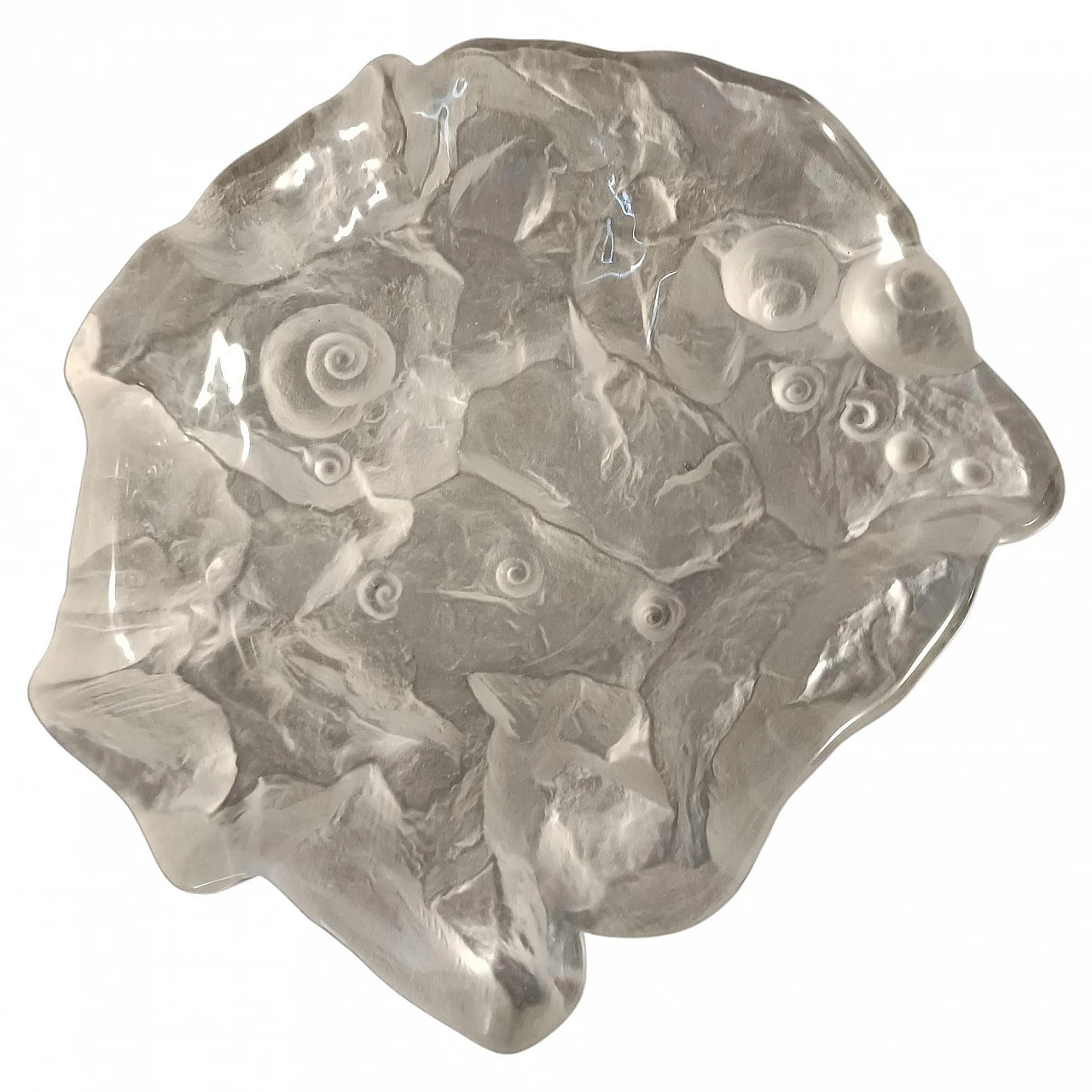 Crystal ashtray with shells by Jolanda Prinsen, 1970s 1