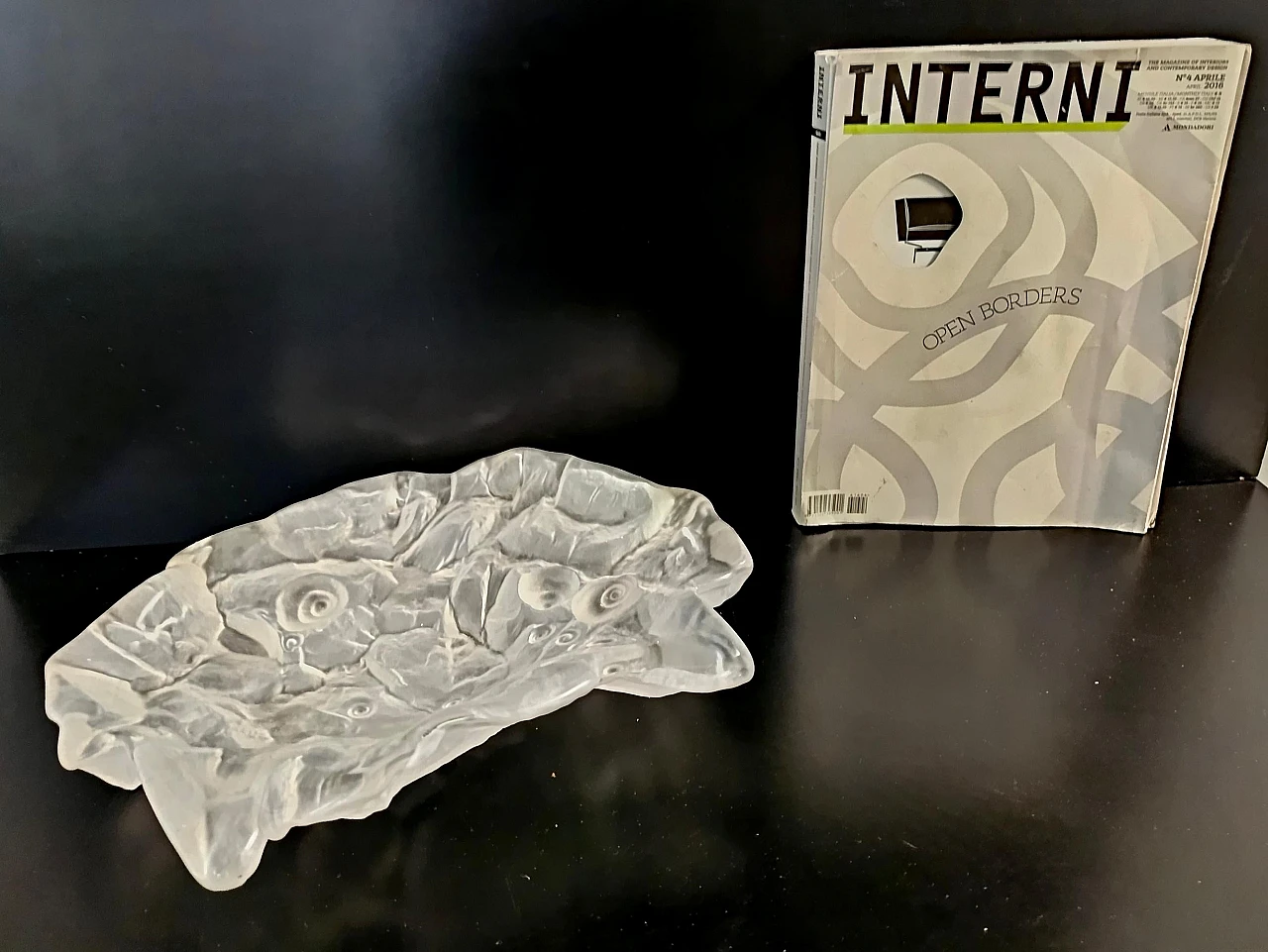 Crystal ashtray with shells by Jolanda Prinsen, 1970s 3