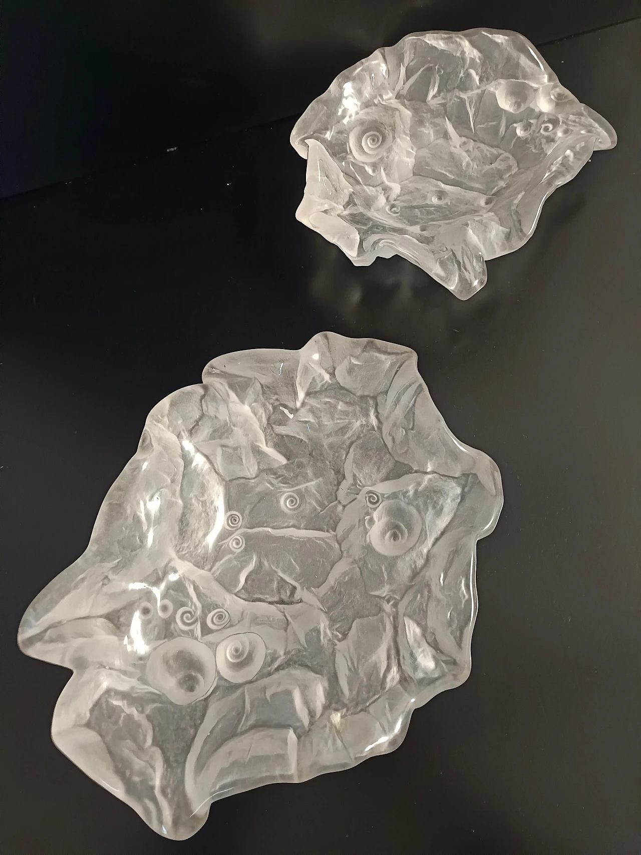 Crystal ashtray with shells by Jolanda Prinsen, 1970s 4