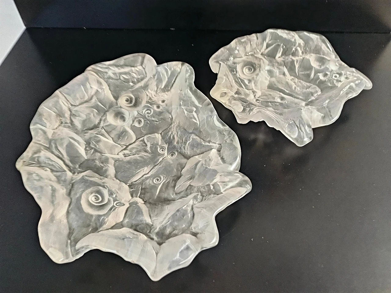 Crystal ashtray with shells by Jolanda Prinsen, 1970s 5