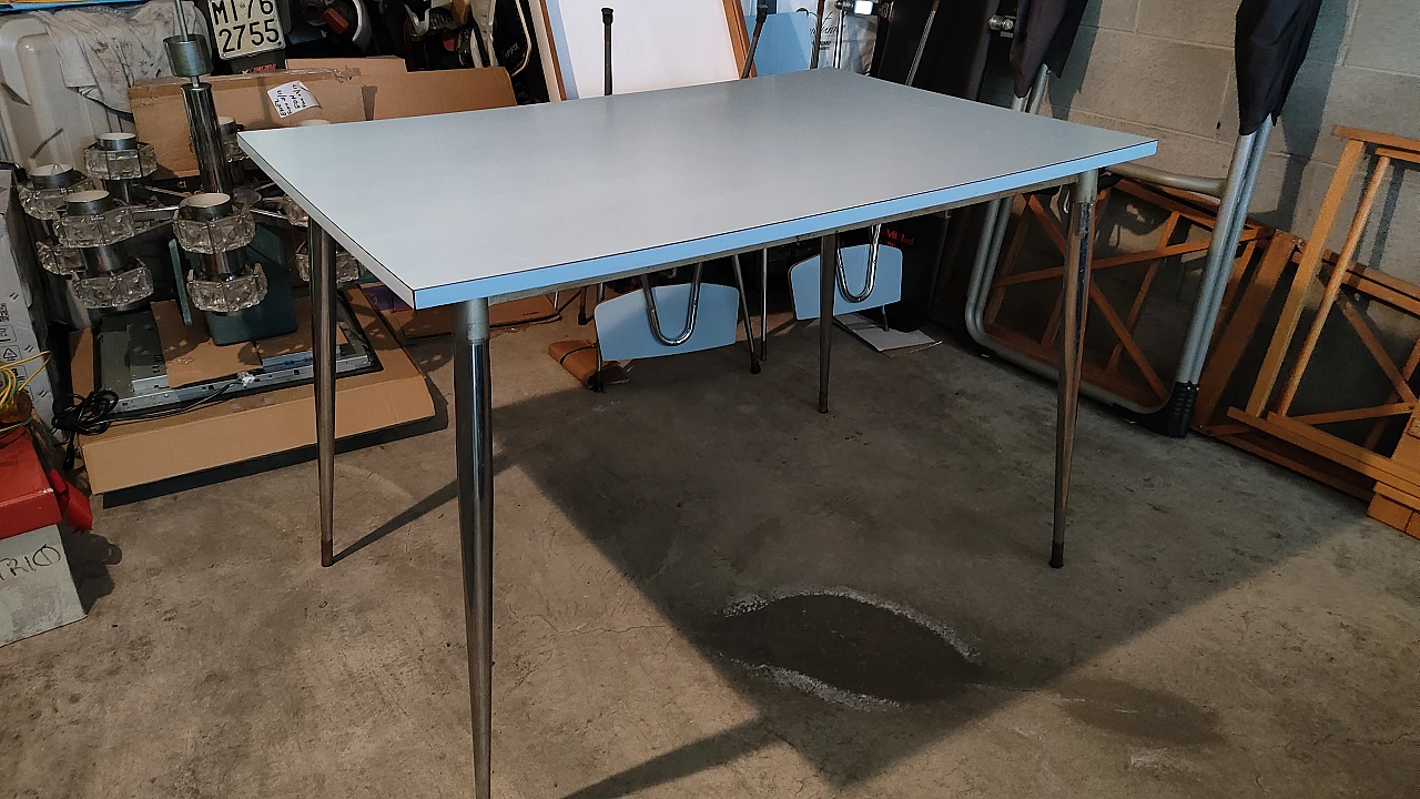 Tavolo in metallo e formica, anni '70 1